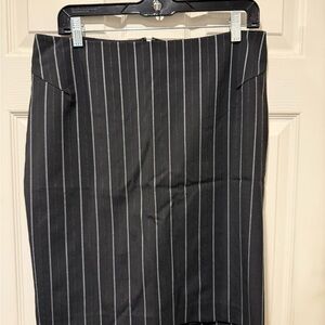 Express Black Pinstripe Pencil Skirt (lace slit)